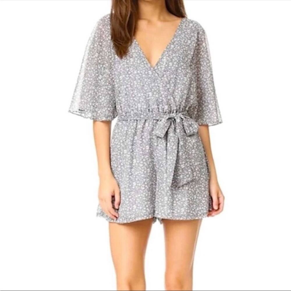 Rebecca Minkoff Steph Slate Gray Floral Romper